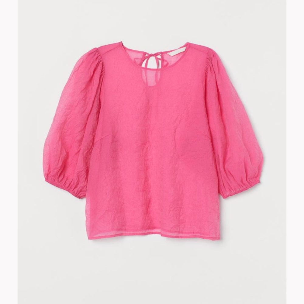 H&M Pink Puff Sleeve Top